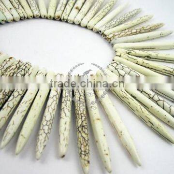 1string 15' 19-46MM White Ivory TURQUOISE Stone Loose Beads Strand 3020002
