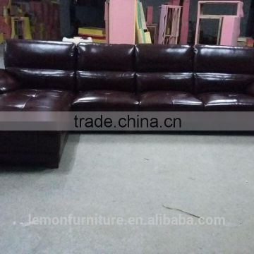 wholesale Guangzhou modern genuine leather half round corner living room sofa