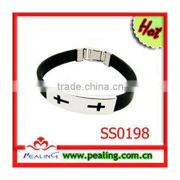 2013 New design silicone bracelet with metal buckle