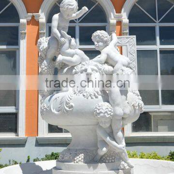Outdoor Decorative White Marble Boys Water Fountain photo-3