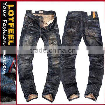 High quality vintage wash denim man jeans pants branded jeans(LOTM184)