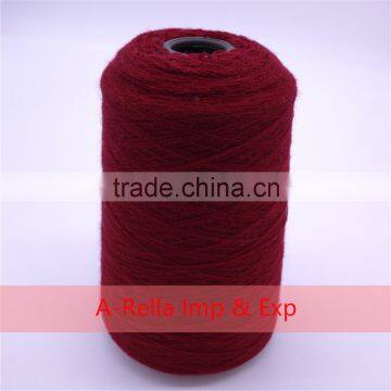 15% wool yarn+85% acrylic yarn 28/2nm, high bulky deyd in cone