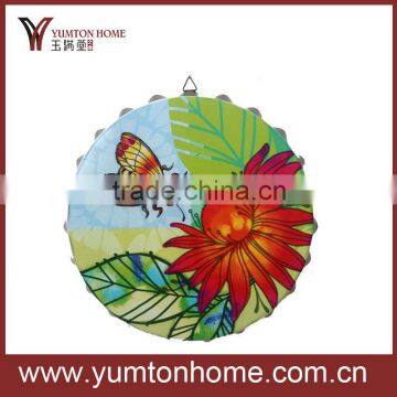 Digital printed metal bottle-cap wall craft