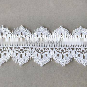 100 % Polyester New Fancy Embroidery Lace Trim,scallop Lace Trim, Eyelash Crochet Lace Trim in White photo-2
