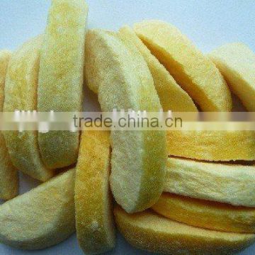 Dried fruit of yellow peach strips freeze-dried style