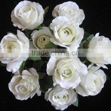 mix flower bush in pure white,rose bush ,silk cabbage rose ,rose bouquet