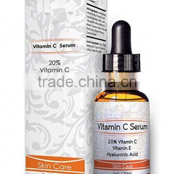 Vitamin C Serum 20% 1 fl. Oz/30 ml.. With Vitamin C, Hyaluronic Acid, Jajoba Oil and Vitamin E. For Radiant, Clear and