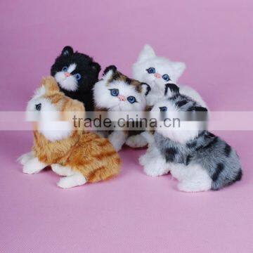 car interior decoration toy mini lifelike cat plush toy