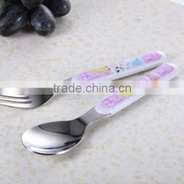 kids stainless steel cutlery set with melamine handle