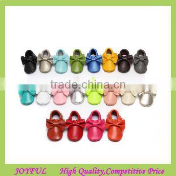 Genuine leather knotbow kids shoes, wholesale shoes baby moccasins