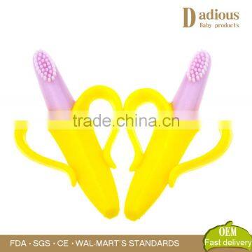 High Quality Eco-friendly Soft Silicone Banana Toothbrush photo-3