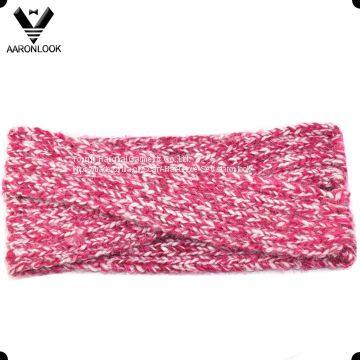 Lady′s Fashion Winter Warm Cross Knitted Crochet Headband