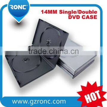 Black Square Rectange Plastic 14mm CD DVD Case