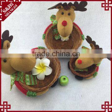 Lovely Christmas Deer Style Fine Wickerwork Basket for Christmas Gift photo-2