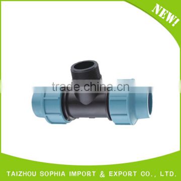 hdpe pp compression fittings/spanish style male threaded adaptor compression adaptor irrigation pipe fittings