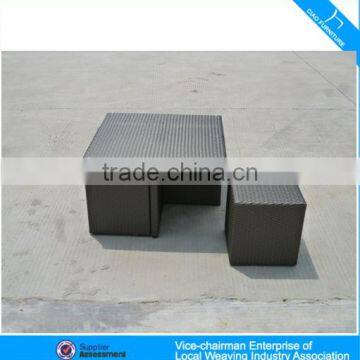 Cheap Outdoor Furniture Wicker Garden Rattan Square Table and Cube Chair photo-4