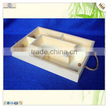 Restaurant Servicing Decorating Polished Pine Wooden Craft Plate Tray photo-2