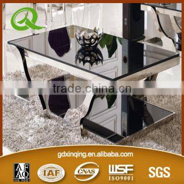 C145 stainless steel tempered glass home furniture Coffee table