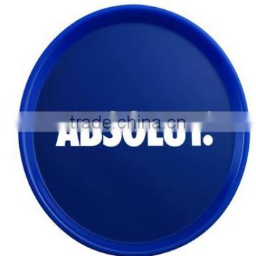 PP/PS/ABS Dia 37cm *2.6cm Plastic round barware serving tray/anti-skid anti-slip tray