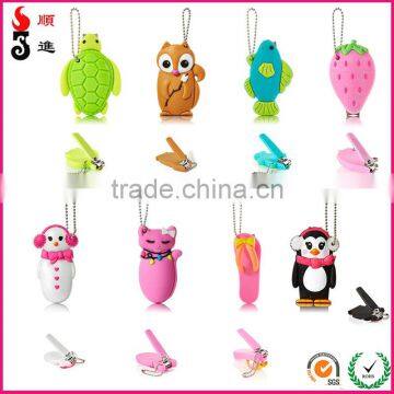 Soft silicone nail clippers with cute animal silicone cover