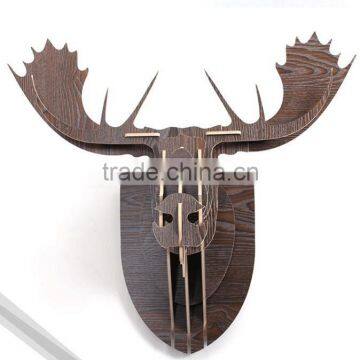 latest design wood craft moose head wall hanging decoration