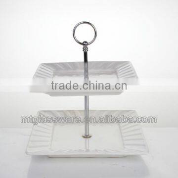 3 Tiers White Wedding Porcelain Ceramic Cup Cakes Stand