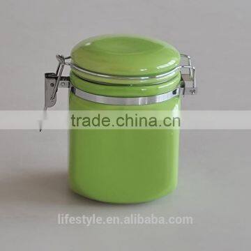 White Ceramic Square Canister With Lid and Stainless Steel,Bottles and Jar for Sugar photo-4