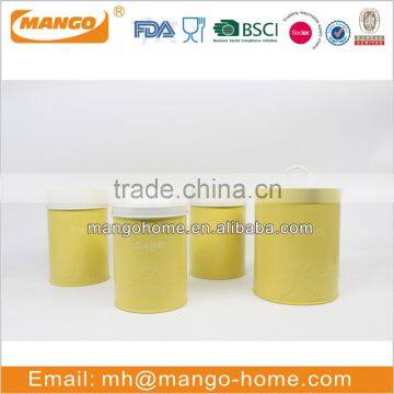 custom stainless steel metal tea storage decorative canister