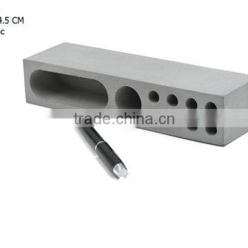 Simple Rectangular Cement Office Stationery Pen Holder photo-2