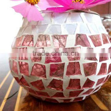 table centerpiece big mosaic glass votive holders / vases