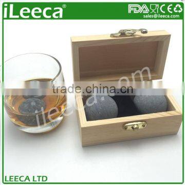 Customized shape whiskey rocks set with sphere chilling stones for christmas promotion gift sets