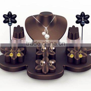 Custom Design Jewelry Decoration Shop Earring Necklace Ring Leather Jewelry Display Set photo-2