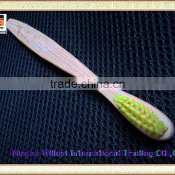Yellow Color Bristle Thin Bamboo Handle Adult Personalized Toothbrush photo-6