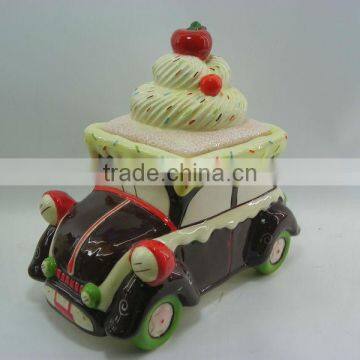 2013 Newest Hot sale Ceramic Car Cookie Jar