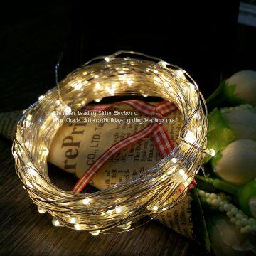 Solar Panel Silver Wire Warm White Decoration Energy Saving Low Voltage Rice Firefly Fairy Light String photo-4