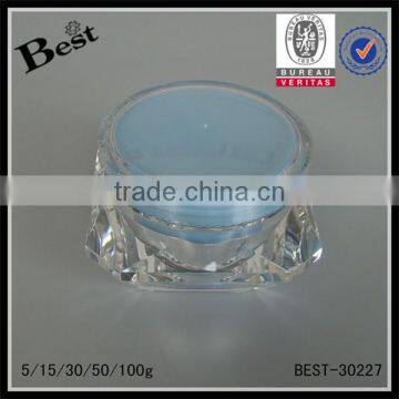 different size special shape blue skin bleaching cream acrylic jar cosmetic acrylic cream plastic jar wholesale cost price