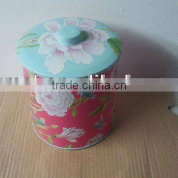 Metal Round Cookie Tin with Hand Grip, Cookie Box