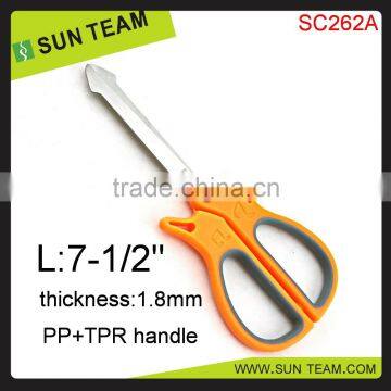 SC262A 7-1/2" Cretive design rubber plastic handle scissors for office