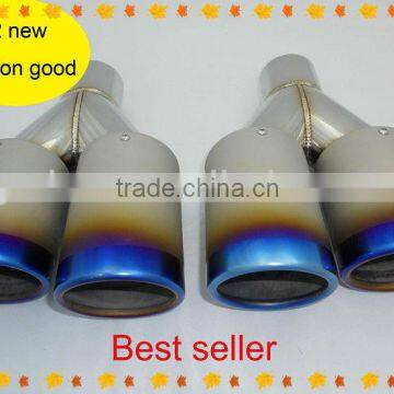 exhaust muffler dual tips in Titanium alloy