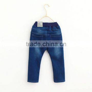 New Fall Children Wear Cartoon Bear Embroidered Lace and Cotton Denim Trousers photo-2