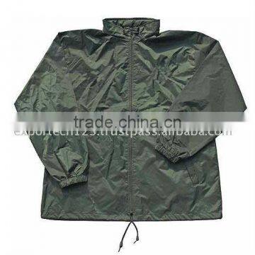 Black PU Coated Wind Breaker Jacket