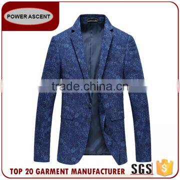 Wholesale Fashion Men'S Printed Suit Polyester Jacket Blzer Made In China