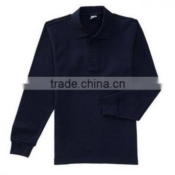 Latest Design Female Navy Blue 100 % Long Sleeve Cotton T Shirt