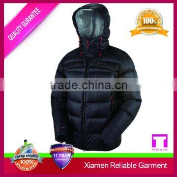 Black outdoor crocodile leather thin down jacket