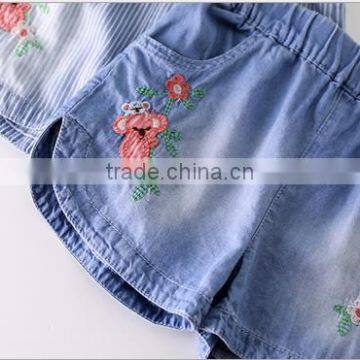 S60375B 2017 Hot Sale Children's Stripe Cotton Kids Stripe and Shorts Pants photo-2