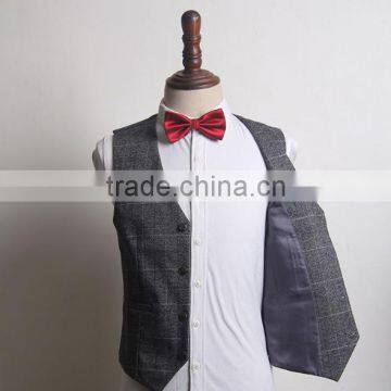 2017 Fashion Latest Design China Factory Boy Formal Customised Plaid Waistcoat photo-4