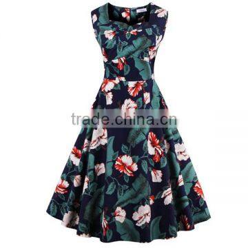 Walson 2017 Sleeveless Printed Summer Women Dresses