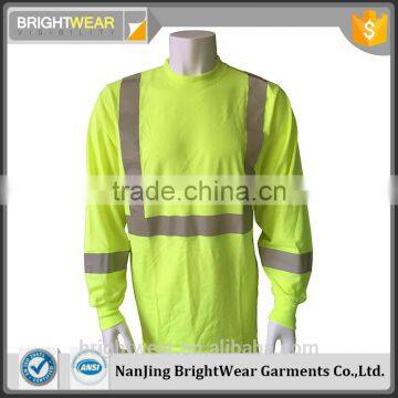 ANSI 80% polyester 20% cotton Lime reflective custom high visibility t-shirt