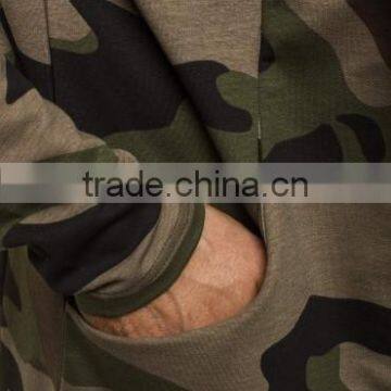 Men's Camouflage Print Zipp-up 100% Cotton Fleece Hoodies photo-3