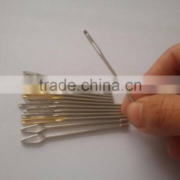 Golden Big Eye Blunt Hand Sewing Needles Stainless Steel photo-3